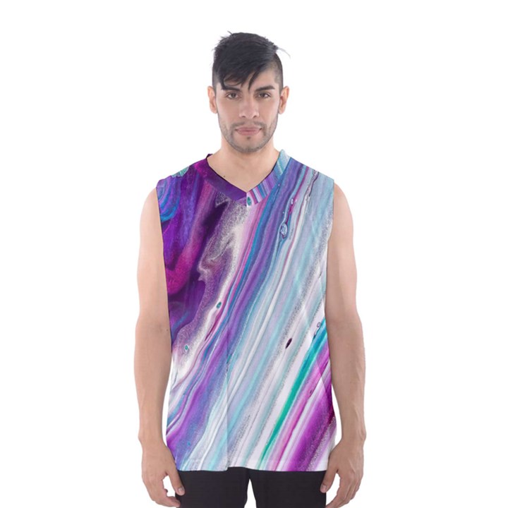 Color Acrylic Paint Art Men s Basketball Tank Top