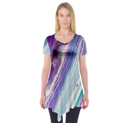 Color Acrylic Paint Art Short Sleeve Tunic  by artworkshop