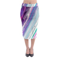 Color Acrylic Paint Art Midi Pencil Skirt by artworkshop