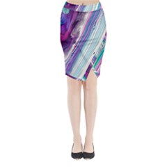 Color Acrylic Paint Art Midi Wrap Pencil Skirt by artworkshop