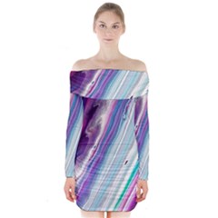 Color Acrylic Paint Art Long Sleeve Off Shoulder Dress by artworkshop