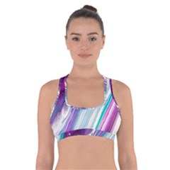 Color Acrylic Paint Art Cross Back Sports Bra by artworkshop