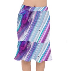 Color Acrylic Paint Art Short Mermaid Skirt by artworkshop