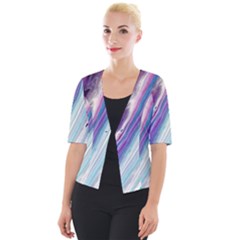 Color Acrylic Paint Art Cropped Button Cardigan by artworkshop