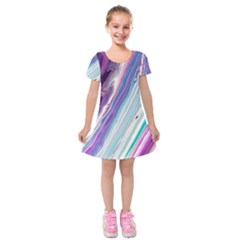 Color Acrylic Paint Art Kids  Short Sleeve Velvet Dress by artworkshop