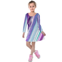 Color Acrylic Paint Art Kids  Long Sleeve Velvet Dress by artworkshop