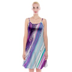 Color Acrylic Paint Art Spaghetti Strap Velvet Dress