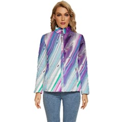 Color Acrylic Paint Art Women s Puffer Bubble Jacket Coat by artworkshop