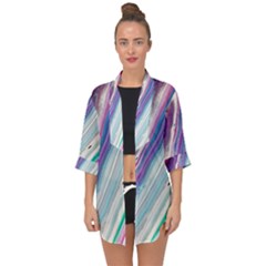 Color Acrylic Paint Art Open Front Chiffon Kimono by artworkshop