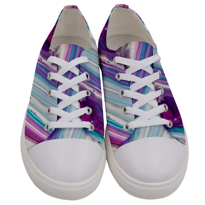 Color Acrylic Paint Art Men s Low Top Canvas Sneakers