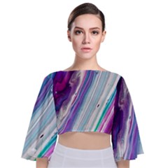 Color Acrylic Paint Art Tie Back Butterfly Sleeve Chiffon Top by artworkshop