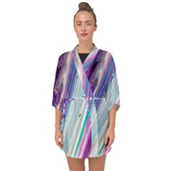 Color Acrylic Paint Art Half Sleeve Chiffon Kimono by artworkshop