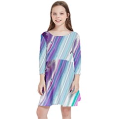 Color Acrylic Paint Art Kids  Quarter Sleeve Skater Dress by artworkshop