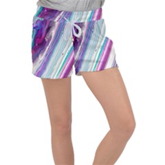 Color Acrylic Paint Art Velour Lounge Shorts by artworkshop