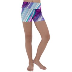 Color Acrylic Paint Art Kids  Lightweight Velour Yoga Shorts by artworkshop