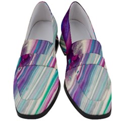 Color Acrylic Paint Art Women s Chunky Heel Loafers by artworkshop