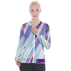 Color Acrylic Paint Art Casual Zip Up Jacket by artworkshop