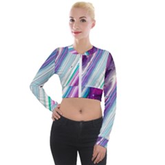 Color Acrylic Paint Art Long Sleeve Cropped Velvet Jacket by artworkshop