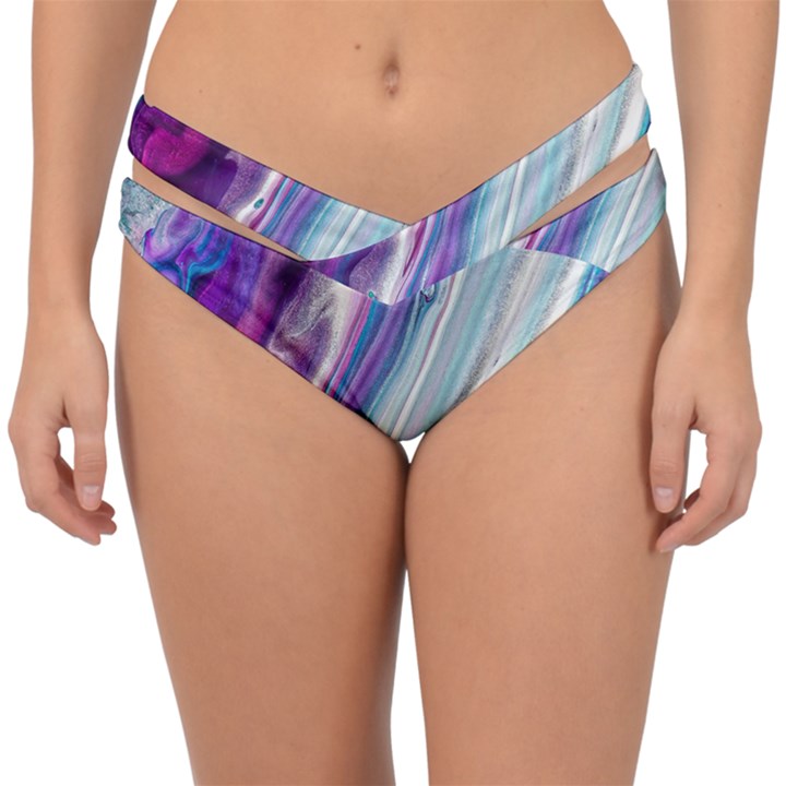 Color Acrylic Paint Art Double Strap Halter Bikini Bottom