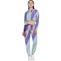 Color Acrylic Paint Art Cropped Zip Up Lounge Set by artworkshop