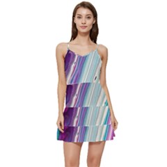 Color Acrylic Paint Art Short Frill Dress