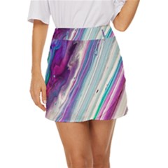 Color Acrylic Paint Art Mini Front Wrap Skirt