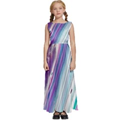 Color Acrylic Paint Art Kids  Satin Sleeveless Maxi Dress