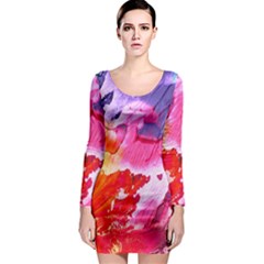 Colorful Painting Long Sleeve Bodycon Dress by artworkshop