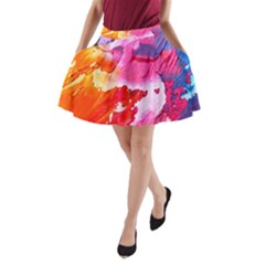 Colorful Painting A-line Pocket Skirt by artworkshop