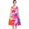 Colorful Painting V-Neck Midi Sleeveless Dress  View1