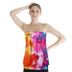 Colorful Painting Strapless Top by artworkshop