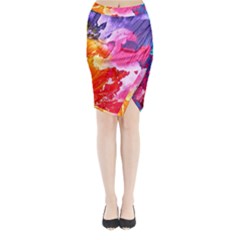 Colorful Painting Midi Wrap Pencil Skirt by artworkshop