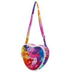 Colorful Painting Heart Shoulder Bag by artworkshop