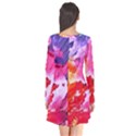 Colorful Painting Long Sleeve V-neck Flare Dress View2