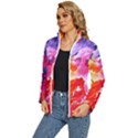 Colorful Painting Women s Puffer Bubble Jacket Coat View2