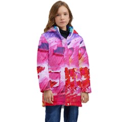 Colorful Painting Kid s Hooded Longline Puffer Jacket