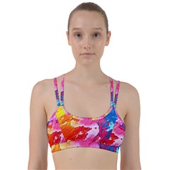 Colorful Painting Line Them Up Sports Bra by artworkshop