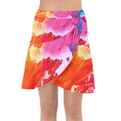 Colorful Painting Wrap Front Skirt by artworkshop