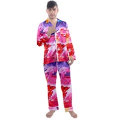 Colorful Painting Men s Long Sleeve Satin Pajamas Set by artworkshop