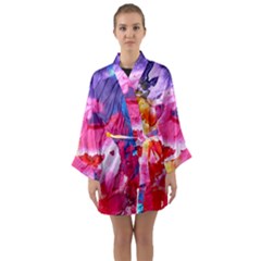 Colorful Painting Long Sleeve Satin Kimono by artworkshop