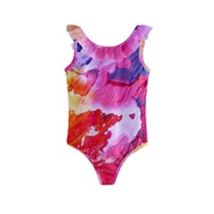 Colorful Painting Kids  Frill Swimsuit by artworkshop