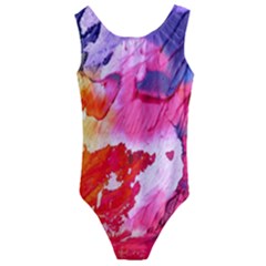 Colorful Painting Kids  Cut-out Back One Piece Swimsuit by artworkshop