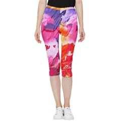 Colorful Painting Inside Out Lightweight Velour Capri Leggings  by artworkshop