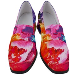 Colorful Painting Women s Chunky Heel Loafers by artworkshop