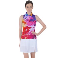 Colorful Painting Women s Sleeveless Polo Tee by artworkshop