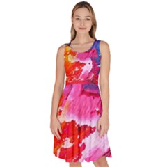 Colorful Painting Knee Length Skater Dress With Pockets by artworkshop