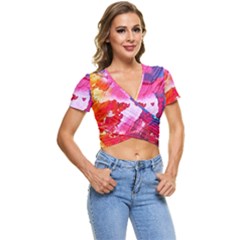 Colorful Painting Short Sleeve Foldover Tee