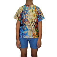 Colorful Structure Kids  Short Sleeve Swimwear by artworkshop