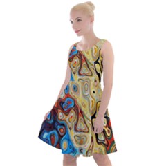 Colorful Structure Knee Length Skater Dress