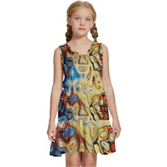 Colorful Structure Kids  Sleeveless Tiered Mini Dress